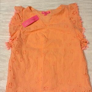 lilly pulitzer orange eyelet top